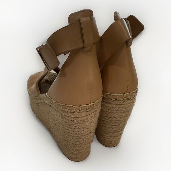 Giani Bini Ankle Strap Wedge High Heel Espadrille Tan Leather Size 8.5 M Sandals - Picture 10 of 11